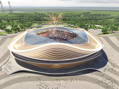 Stadionin suuret teräsrakenteet
