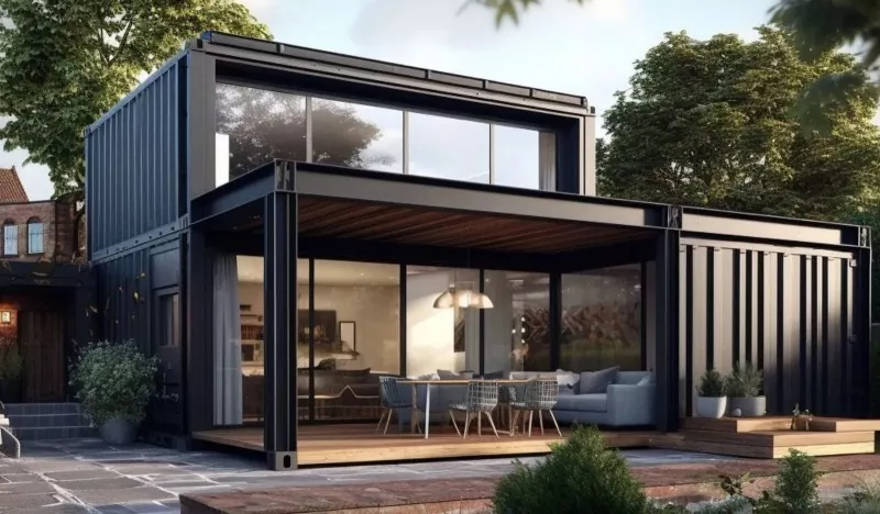 Scenic Area Container House Teräsrakentaminen